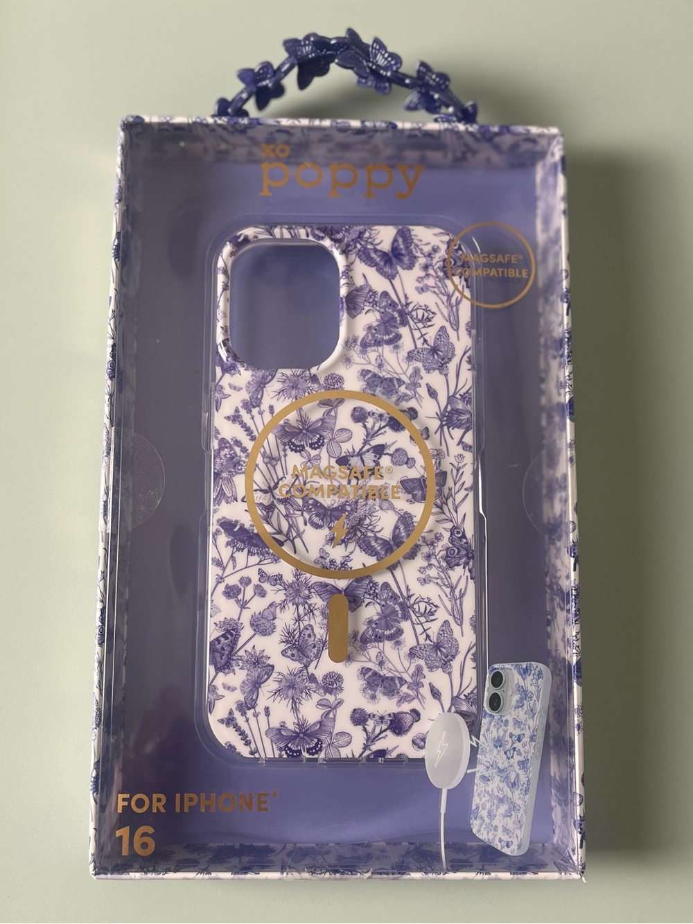 Floral iPhone 16 Case - Purple Print
